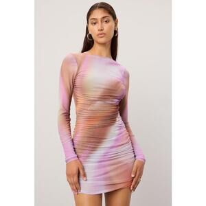 AFRM Maya Multicolored Mini Dress Size S with Fabric snags
